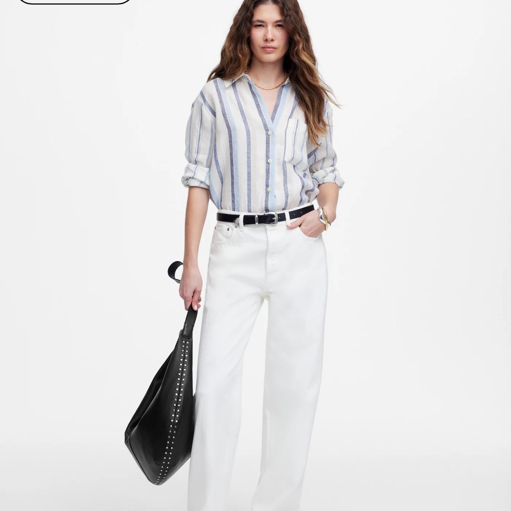 Madewell White low-slung baggy jeans